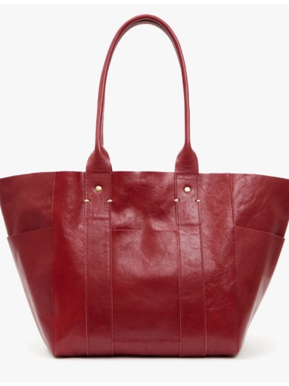 Clare V 🐙 Slim Box Tote - Oxblood
